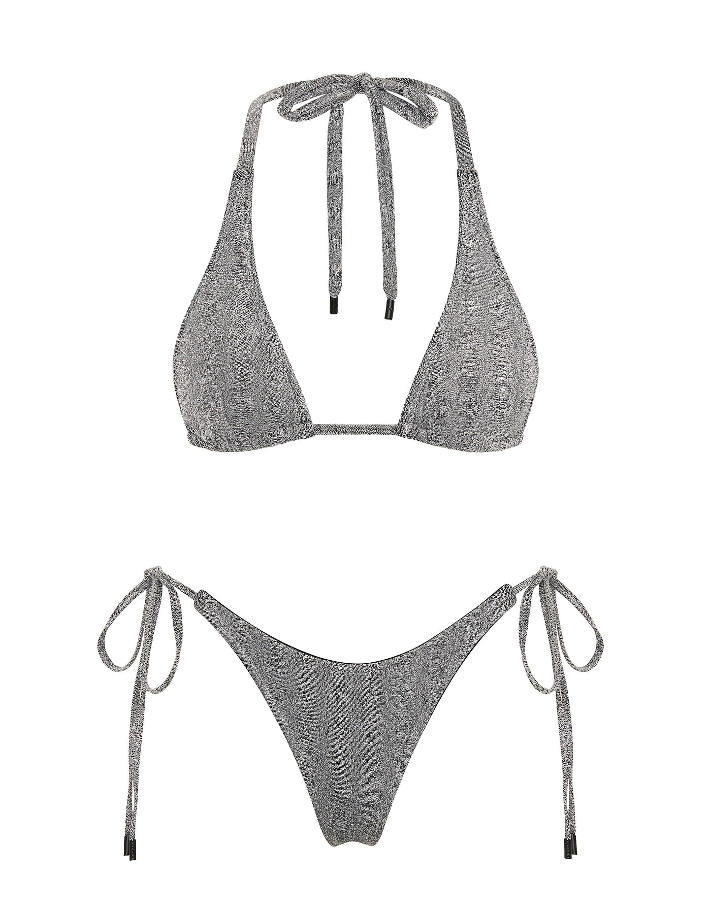 DARA - SILVER SPARKLE Triangle Bikini Set