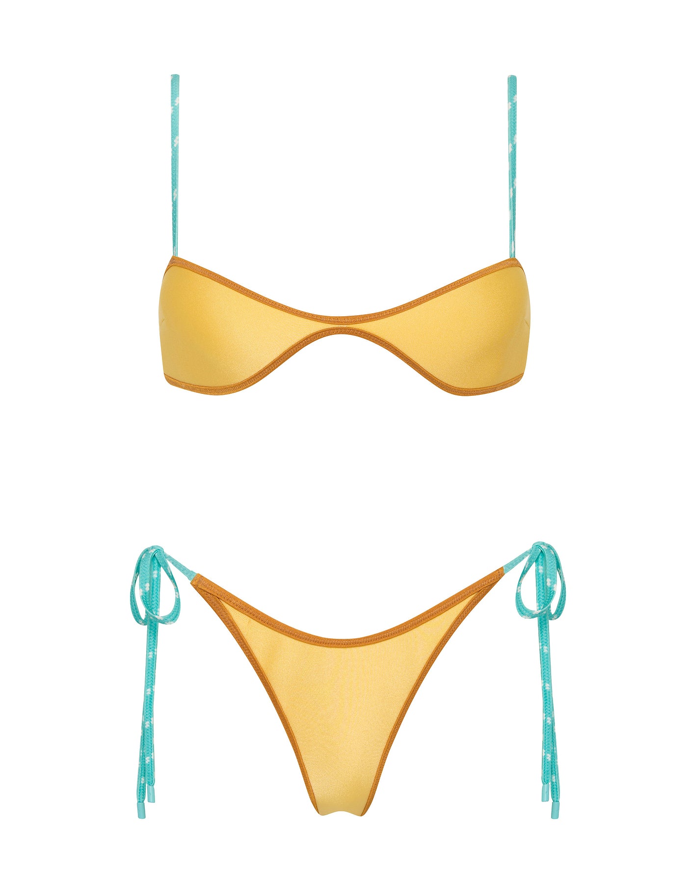 ESTE - CANARY CRUSH Neoprene Scoop Crop Bikini Set