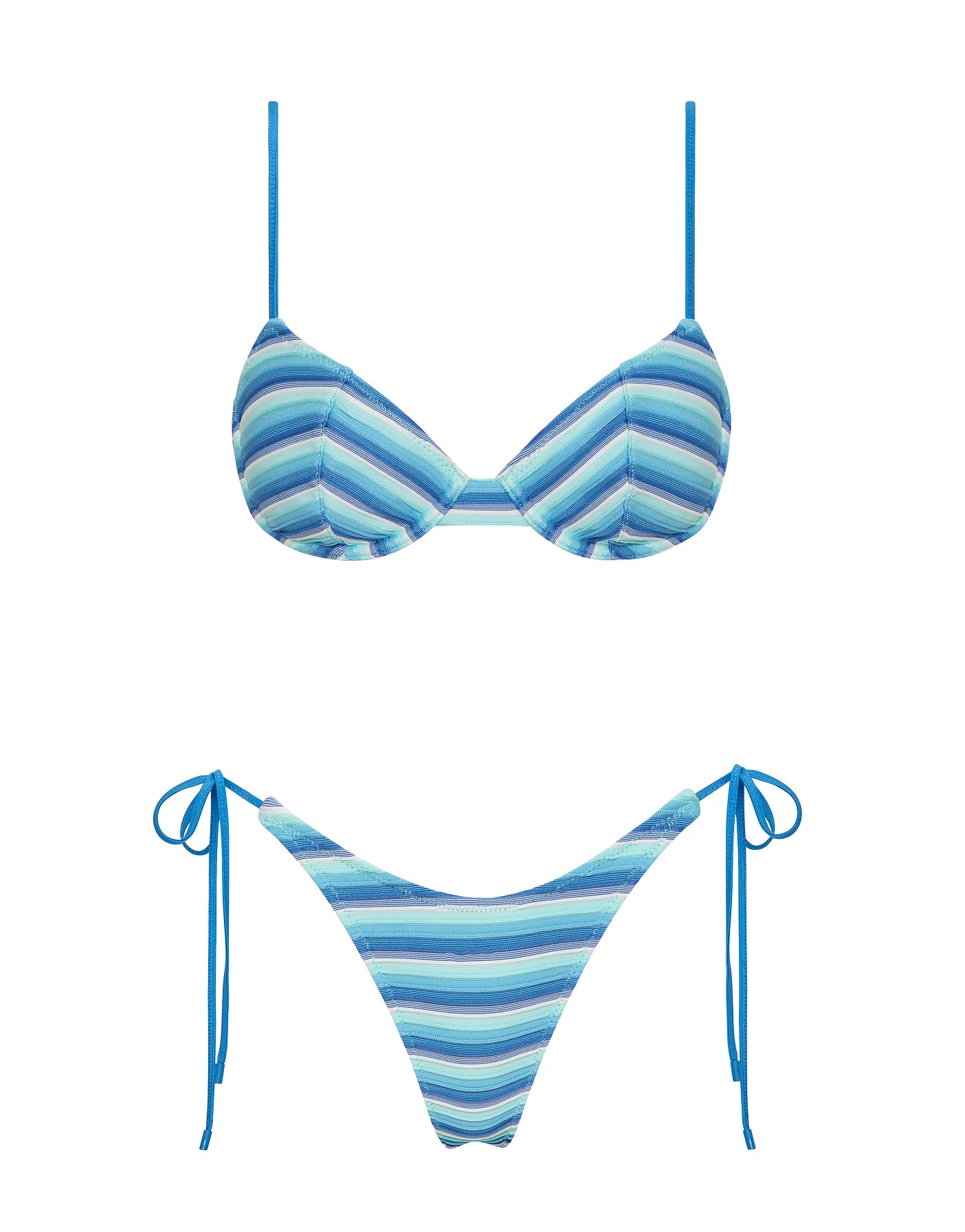 JARA - HORIZON BLUE Stripe Balconette Bikini