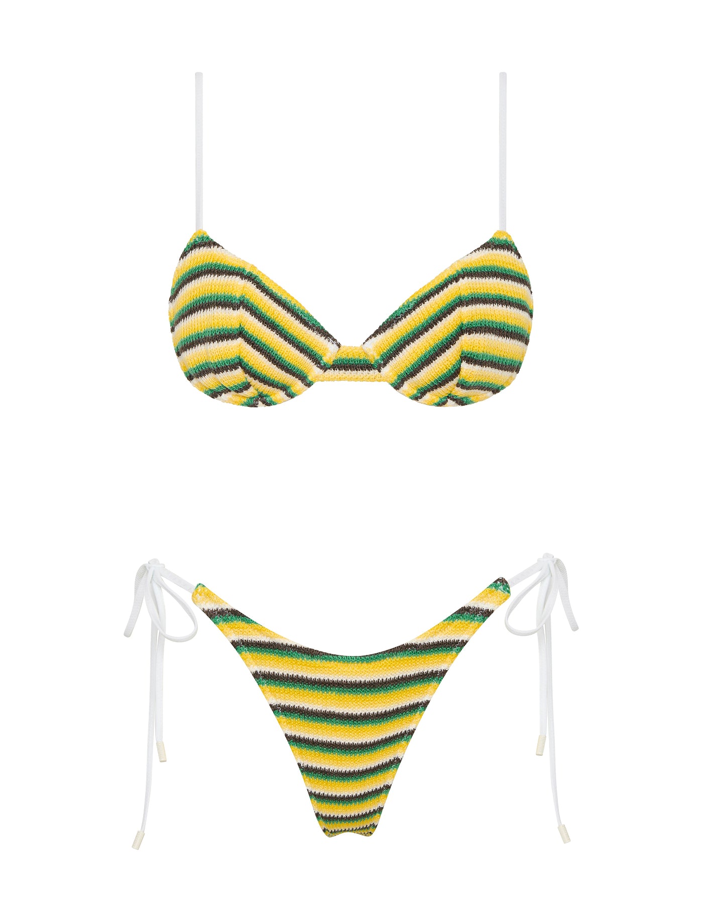 JARA - LEMONADE Crochet Stripe Balconette Bikini