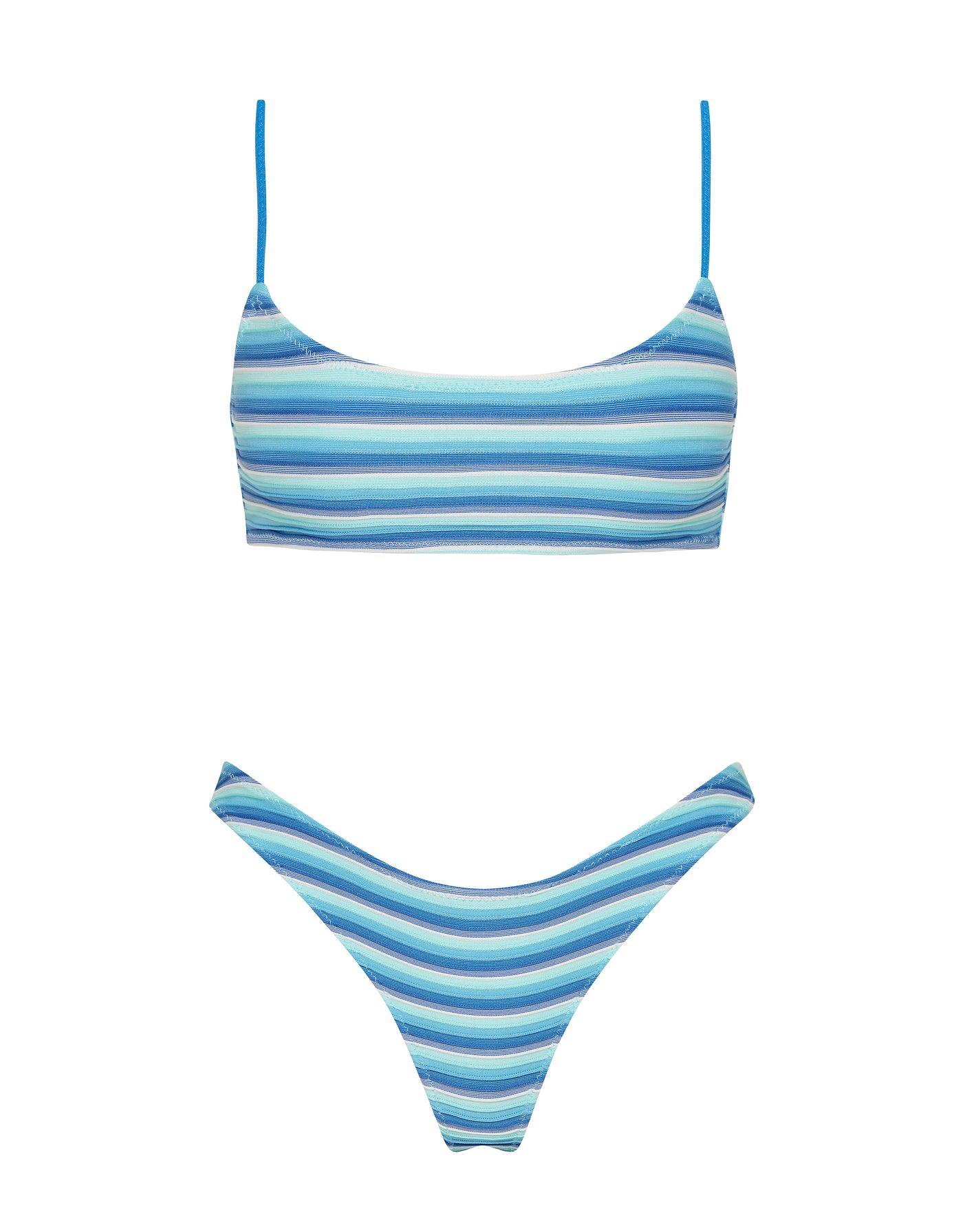 MICA - HORIZON BLUE Stripe Scoop Bikini Set