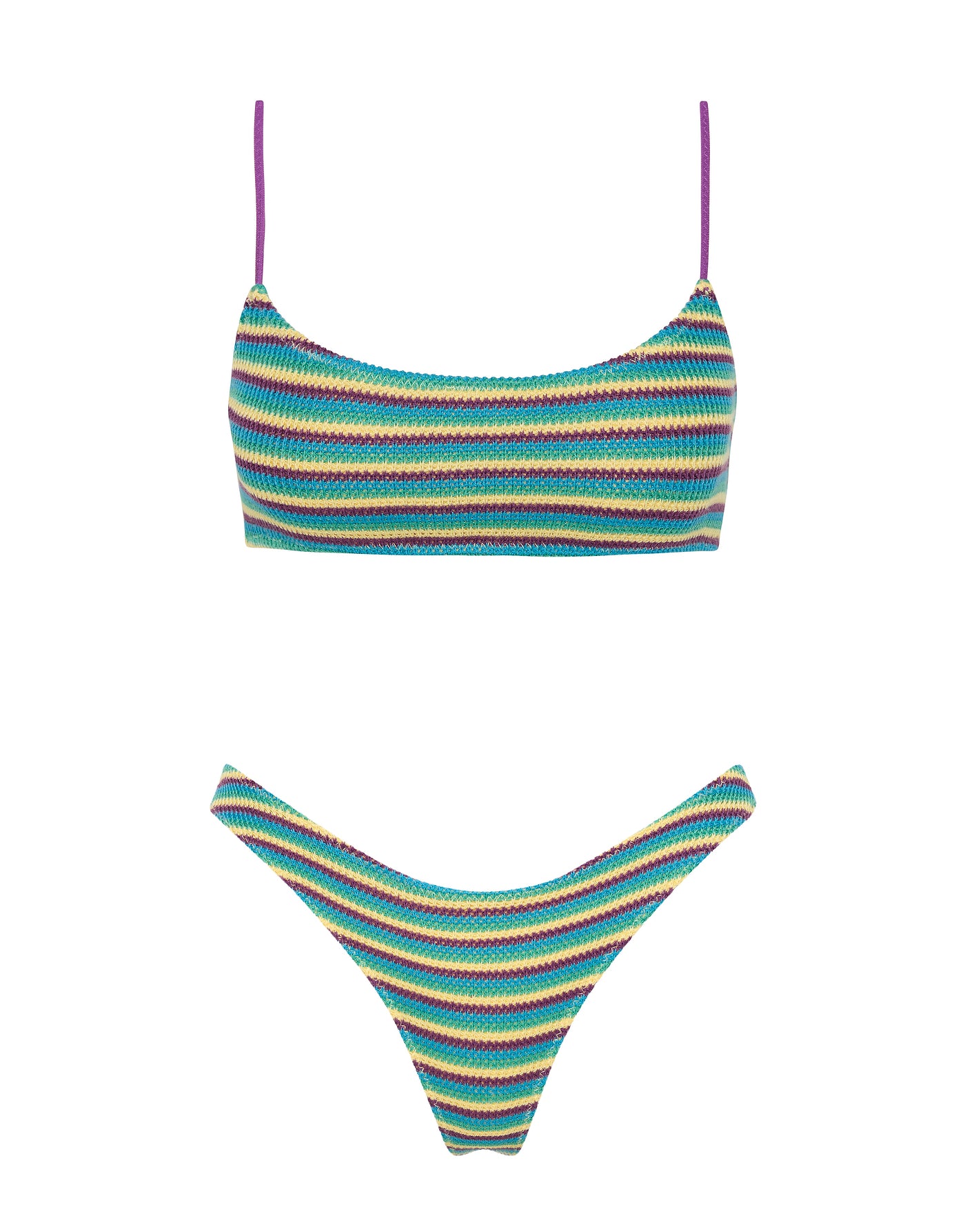 MICA - ORCHID CROCHET STRIPE Scoop Bikini Set