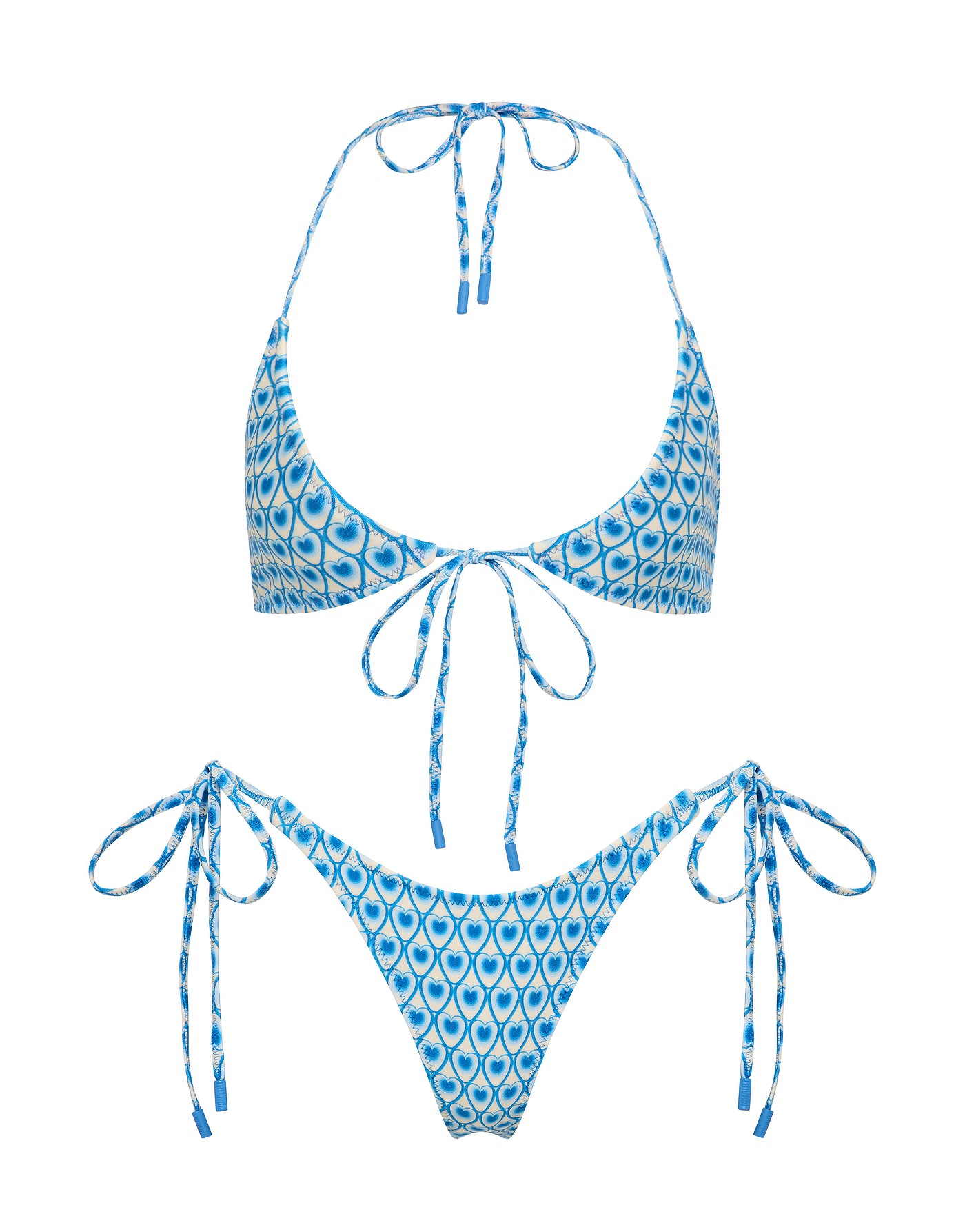 SOFI - RIYA Blue Geometric Halter Bikini Set