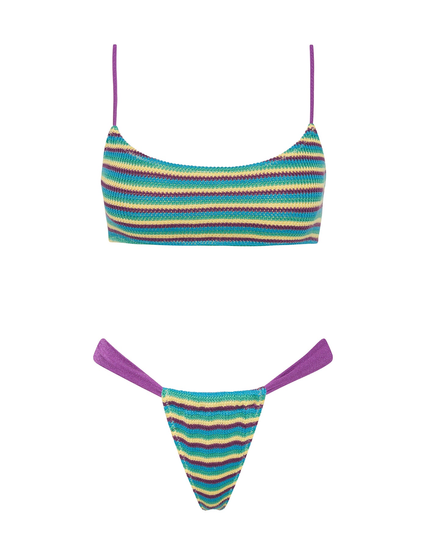 MICA - ORCHID CROCHET STRIPE Scoop Bikini Set - Image 10