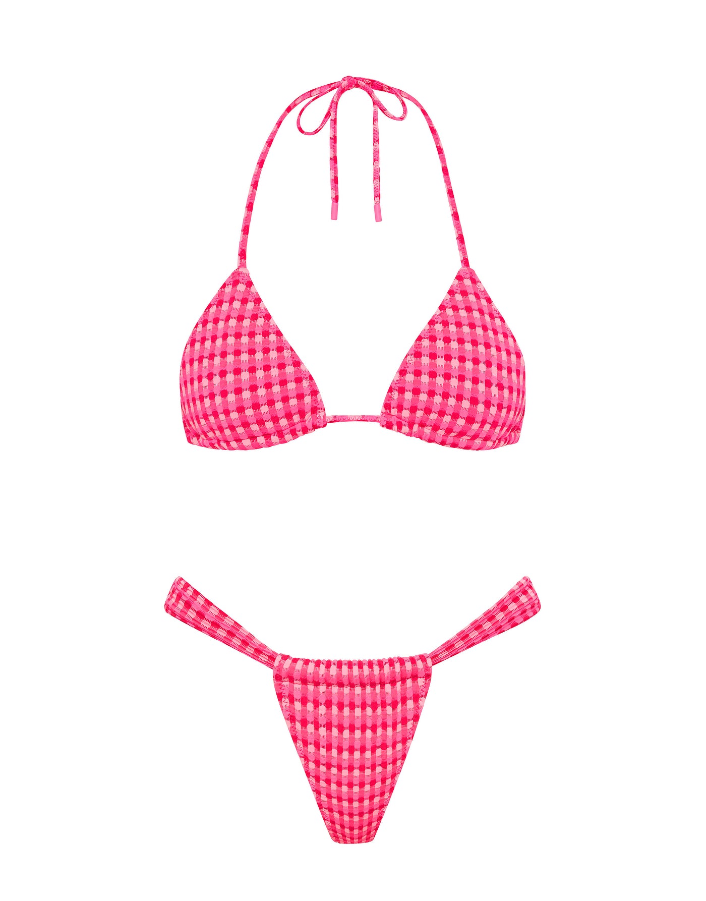 VINCA - ADAO Pink Textured Triangle Bikini Set - Image 10