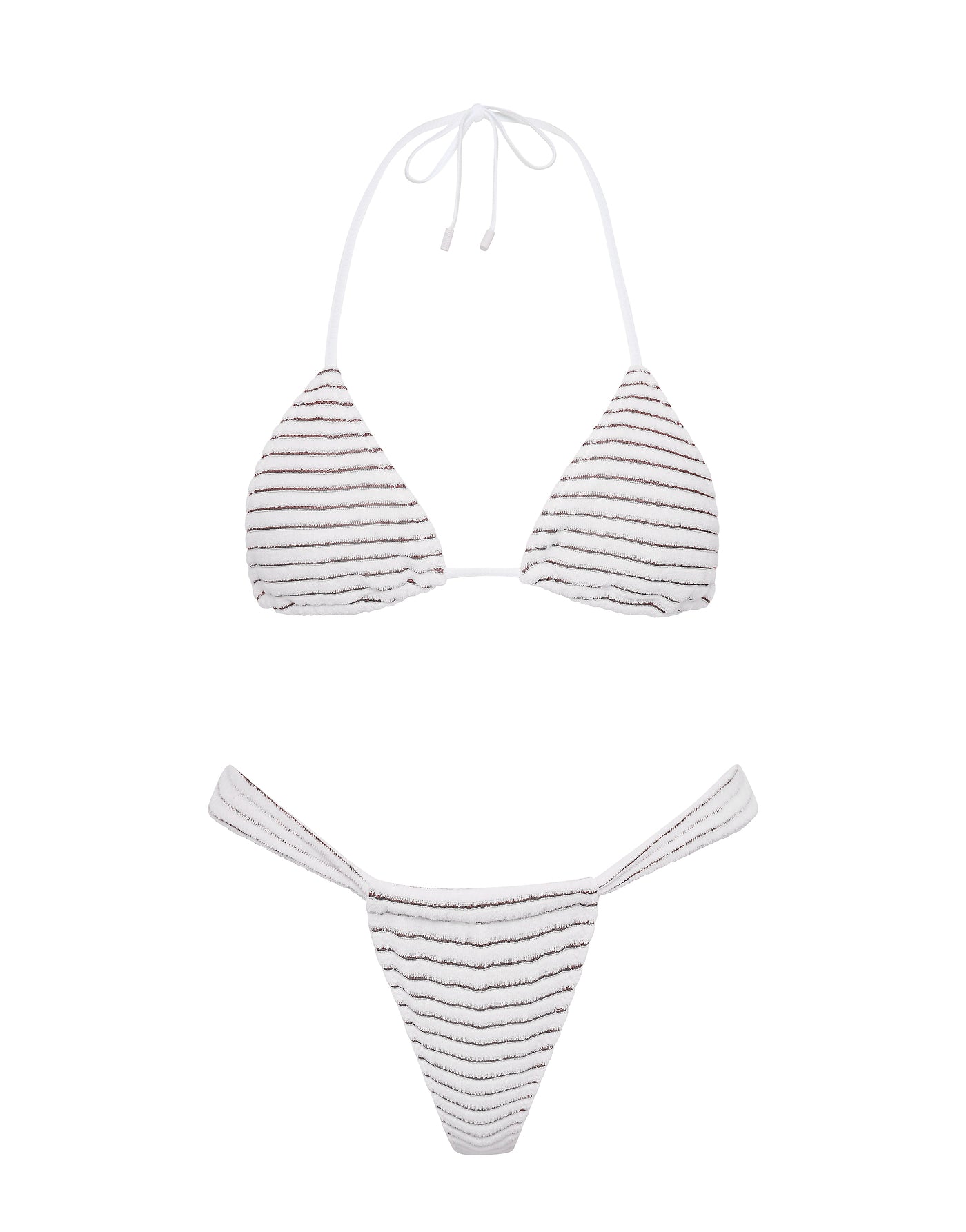 VINCA - LUSAIL White Terry Towelling Triangle Bikini Set - Image 10