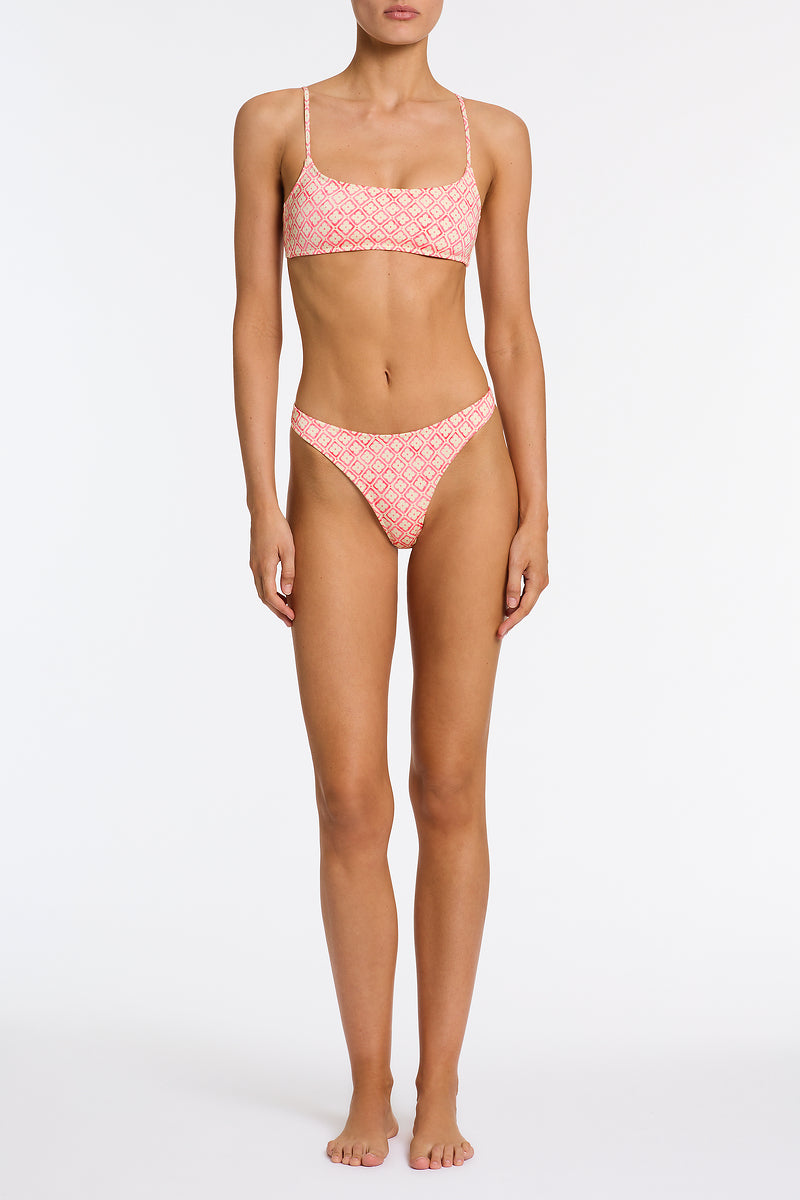 Alternative view of MICA - PORTE Pink Geometric Crop Bikini Set