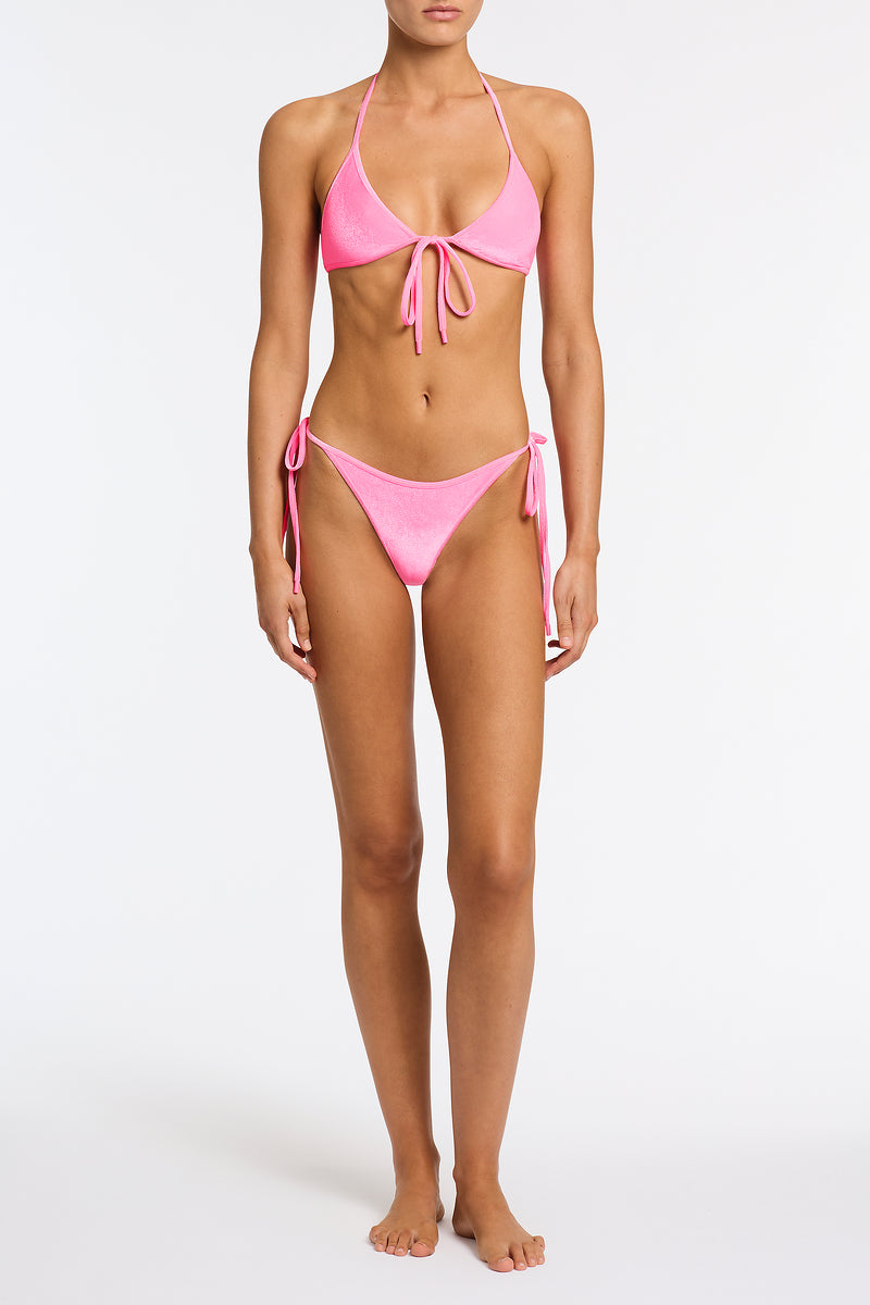 Alternative view of SOFI - PINK CANDY VELVET Halter Bikini Set