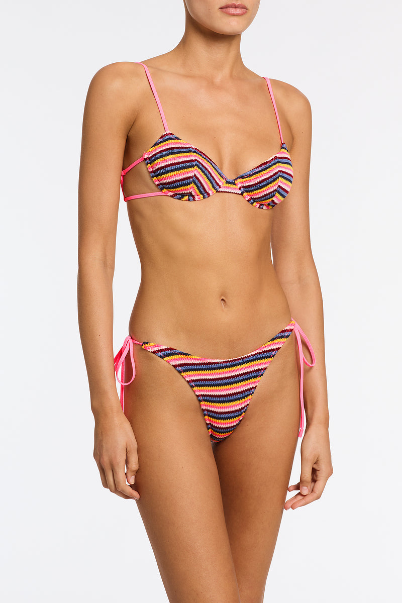 JARA - LONI Stripe Crochet Balconette Bikini Set - Image 5