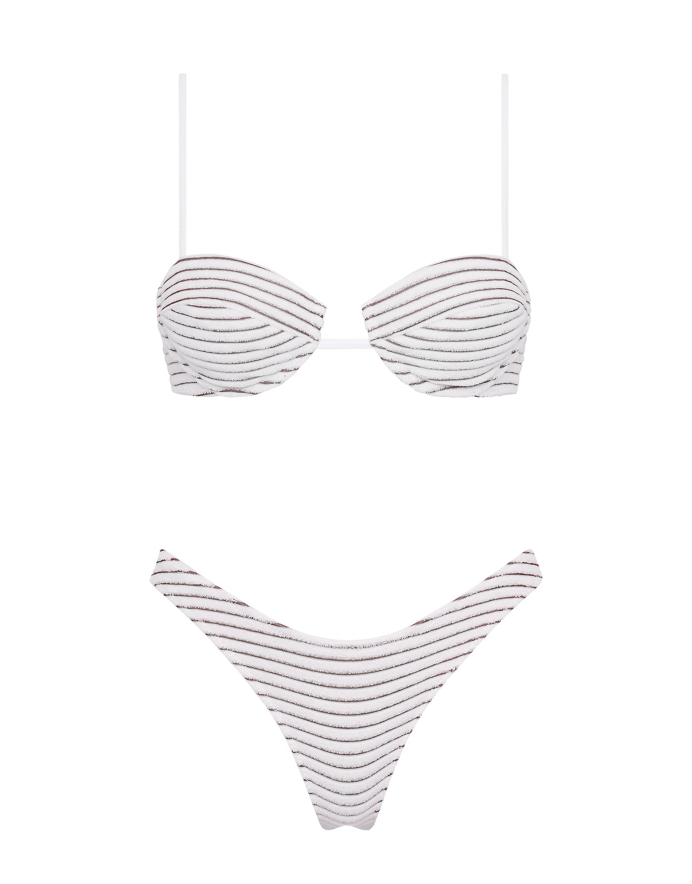PALMA - LUSAIL White Terry Towelling Balconette Bikini Set - Image 5