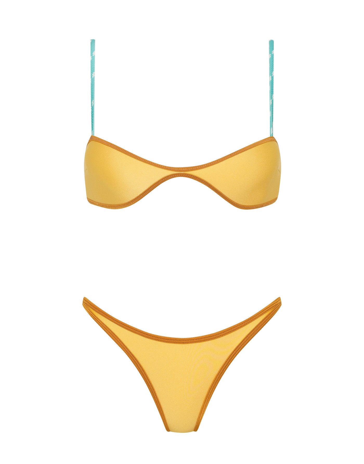 ESTE - CANARY CRUSH Neoprene Scoop Crop Bikini Set - Image 6