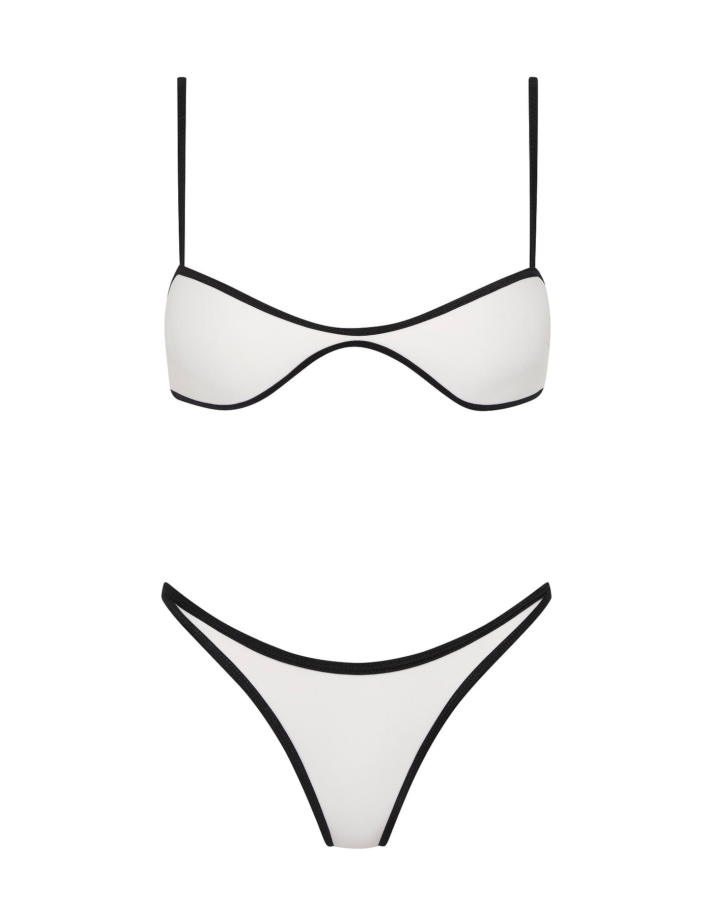 ESTE - PANDA WHITE Neoprene Scoop Crop Bikini Set - Image 6