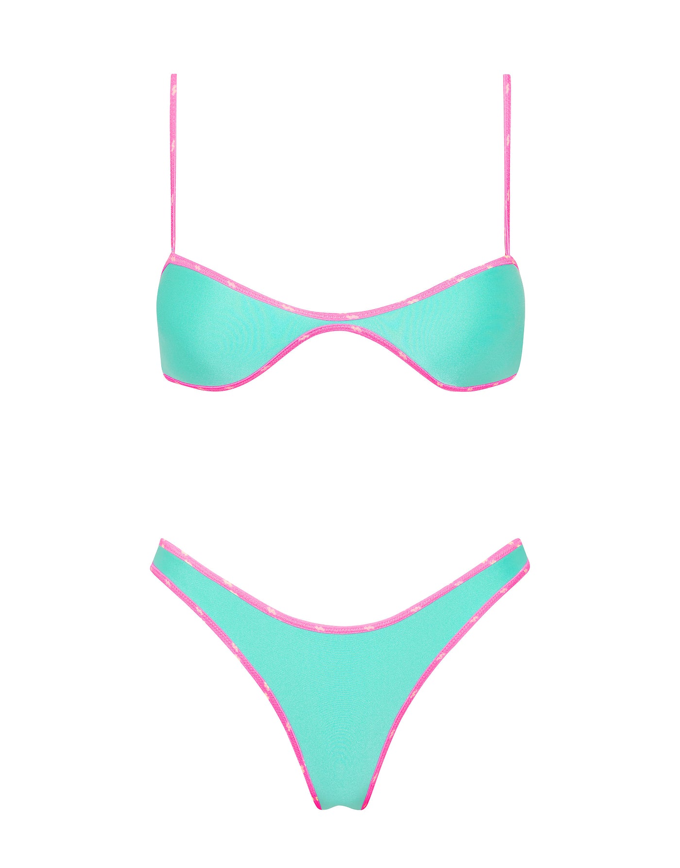 ESTE - TURQUOISE Neoprene Scoop Crop Bikini Set - Image 6