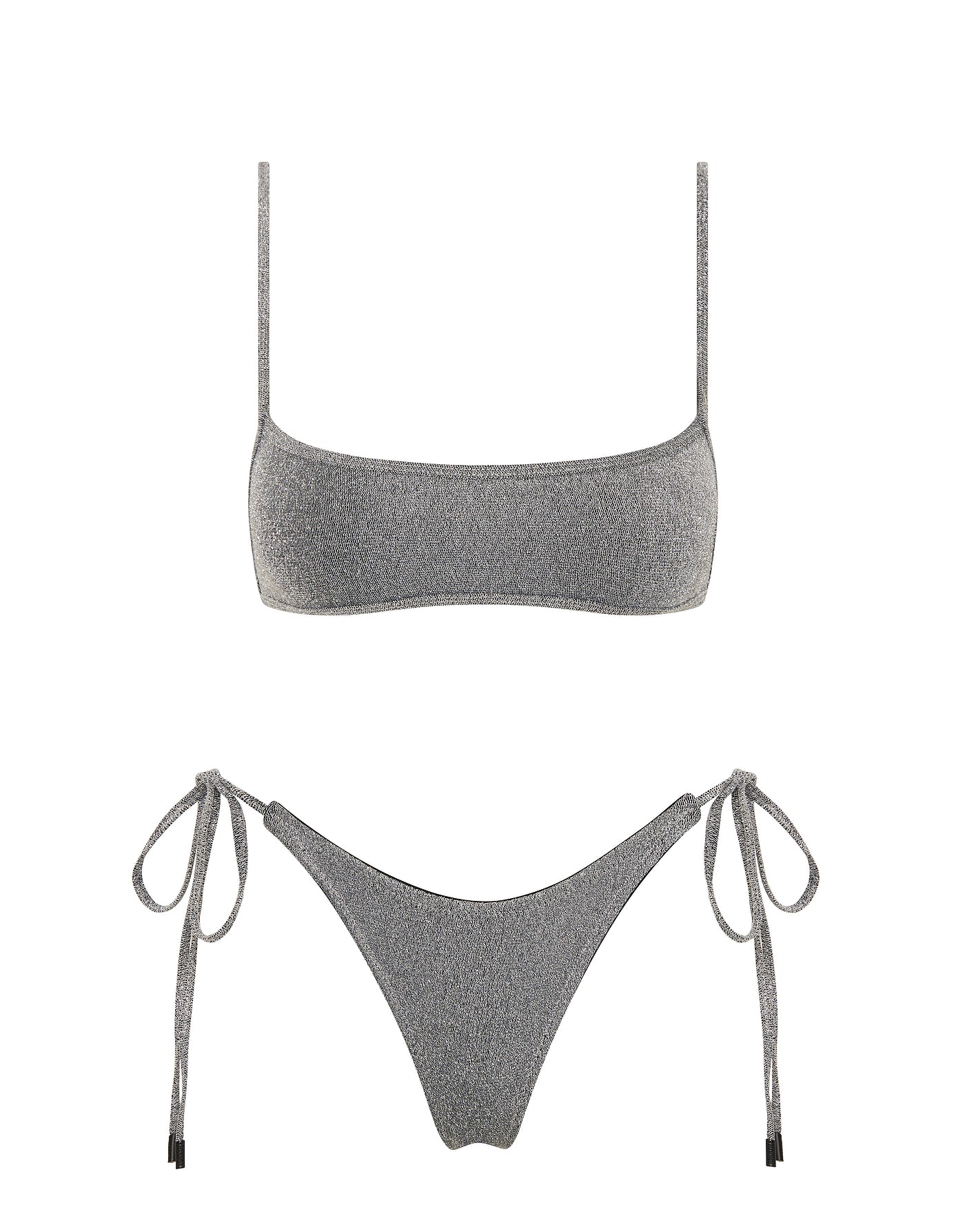 MIMA - SILVER SPARKLE Crop Bikini Set - Image 6