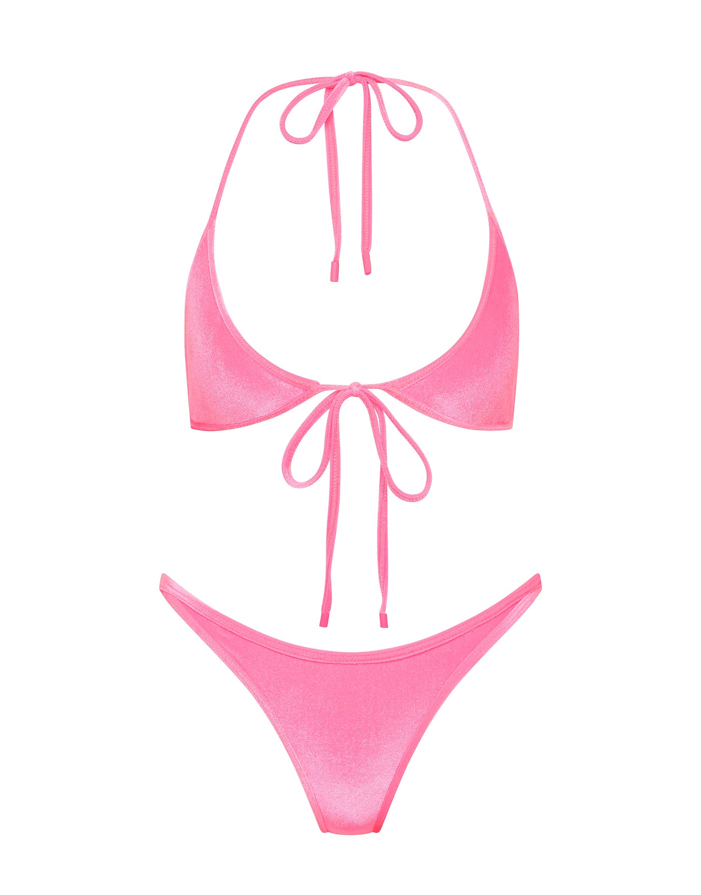 SOFI - PINK CANDY VELVET Halter Bikini Set - Image 6