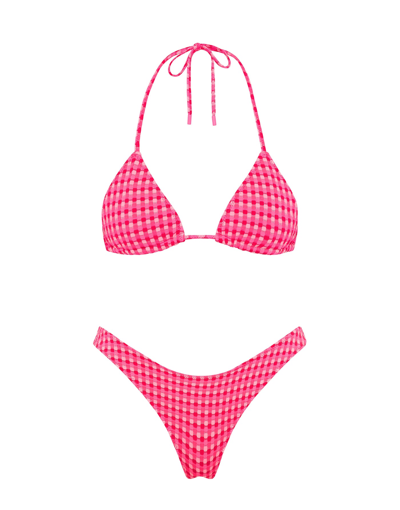 VINCA - ADAO Pink Textured Triangle Bikini Set - Image 6