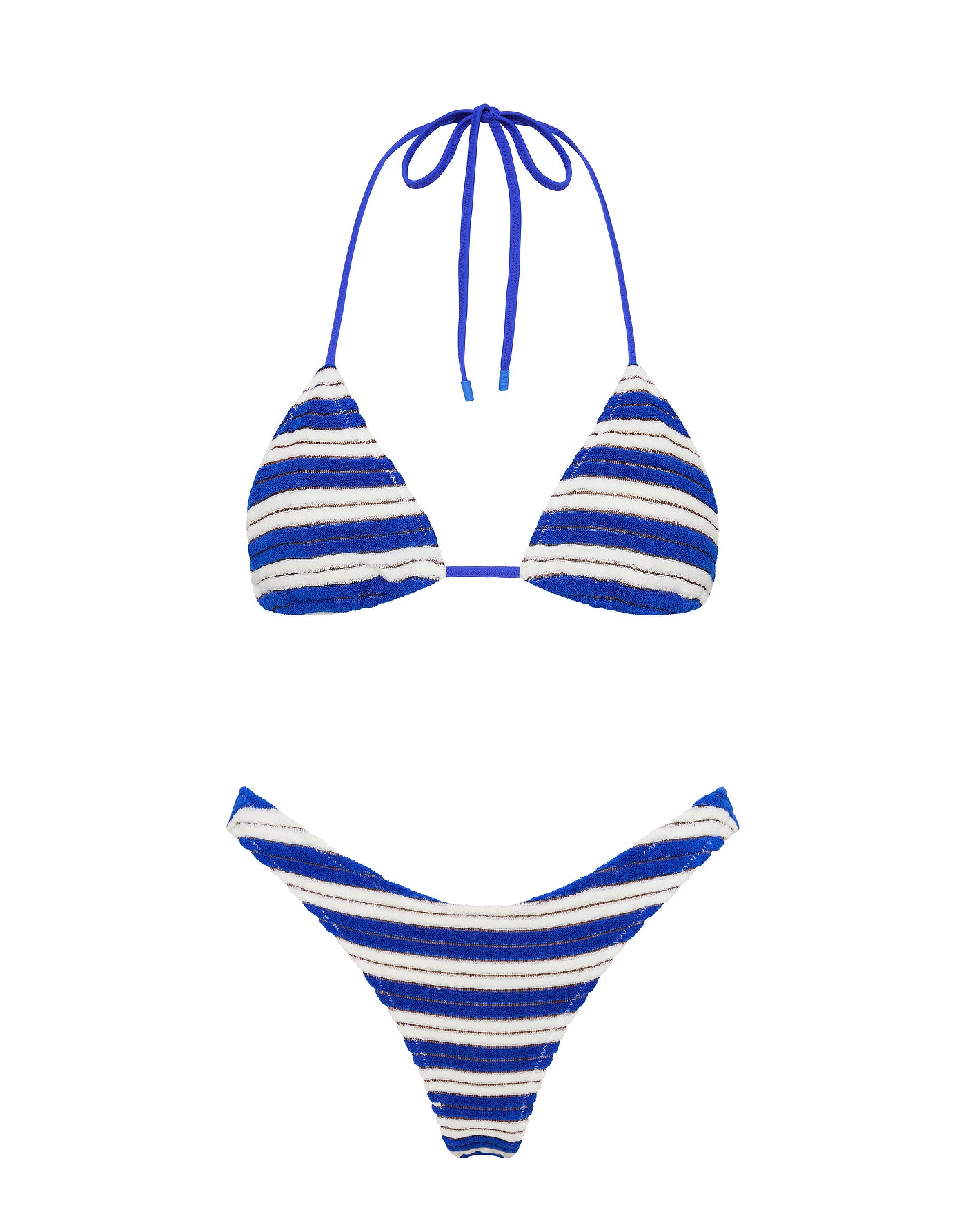 VINCA - JOLY Blue Terry Towelling Triangle Bikini Set - Image 6