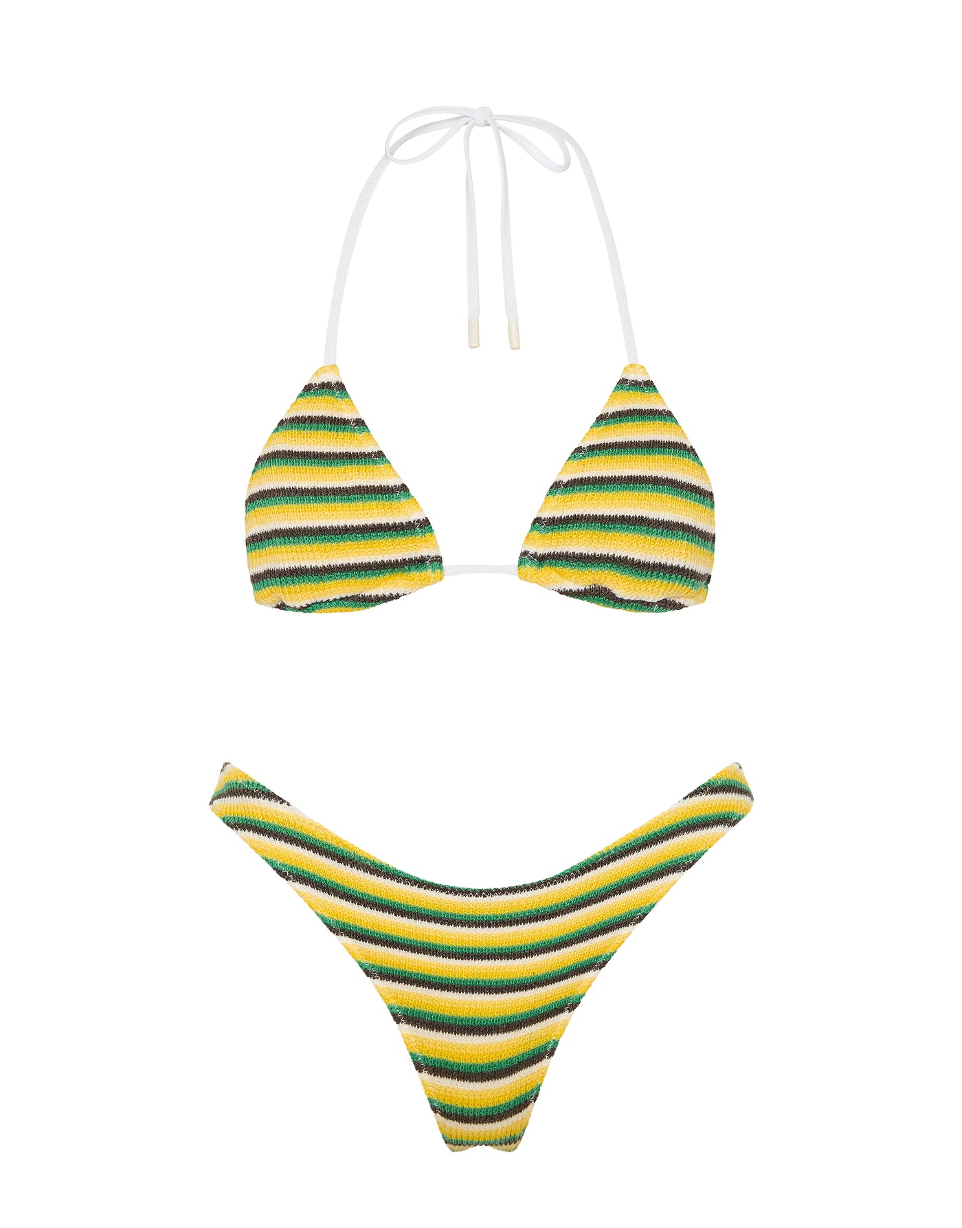 VINCA - LEMONADE Crochet Stripe Triangle Bikini Set - Image 6