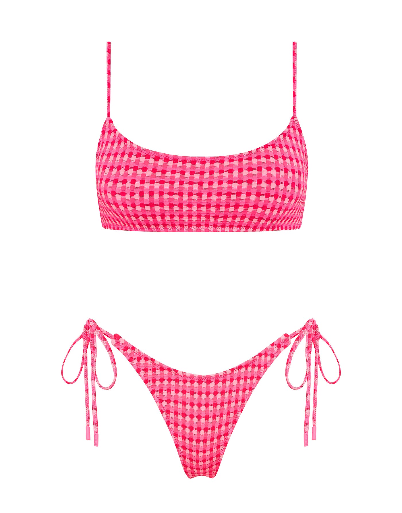 MICA - ADAO Pink Textured Crop Bikini Set - Image 7